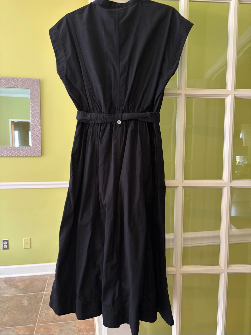 Free Assembly Black Button-Front Tie-Waist Midi Dress - Picture 2 of 6